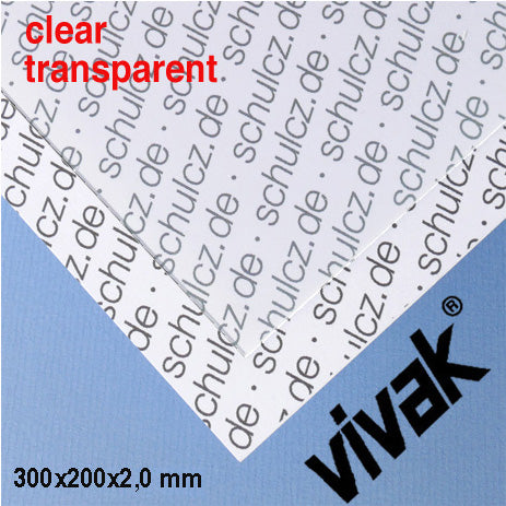PET-G SHEET, CLEAR, D = 2,0 MM CLEAR / N/A / 200 x 300 MM