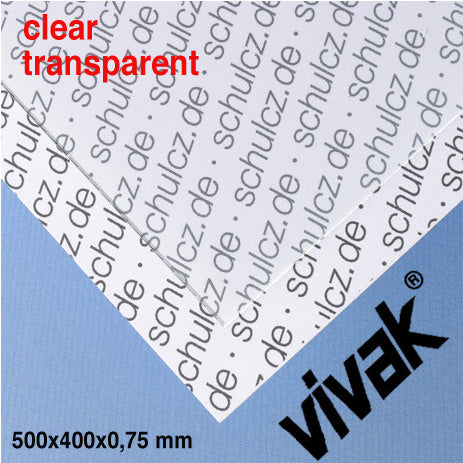 PET-G SHEET, CLEAR, D = 0,75 MM CLEAR / N/A / 400 x 500 MM