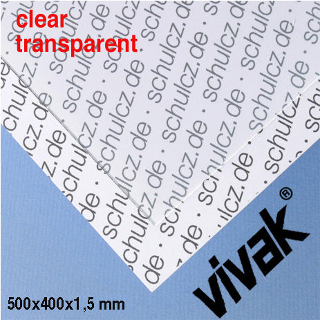 PET-G SHEET, CLEAR, D = 1,5 MM CLEAR / N/A / 400 x 500 MM