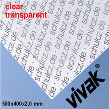 Load image into Gallery viewer, PET-G SHEET, CLEAR, D = 2,0 MM CLEAR / N/A / 400 x 500 MM
