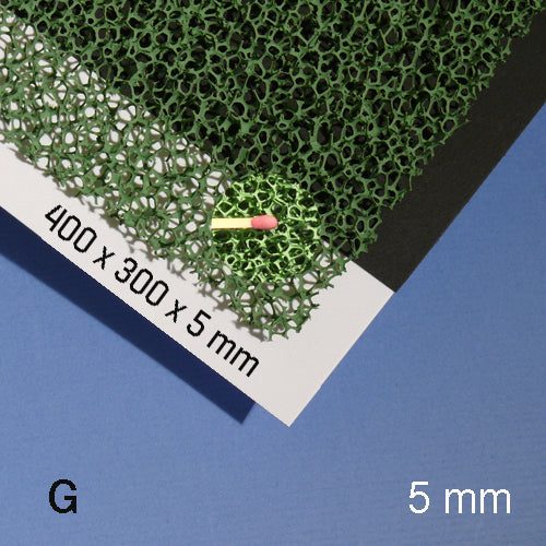 PLANT FOAM SHEETS, M=10 PPI GREEN / 10 PPI / 300 x 400 x 5 MM