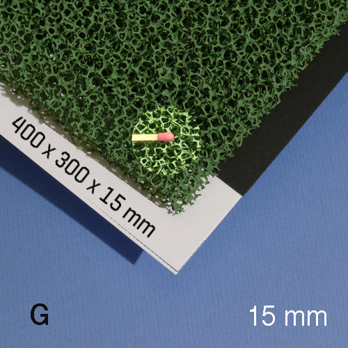 PLANT FOAM SHEET, M=10 PPI GREEN / 10 PPI / 300 x 400 x 15 MM