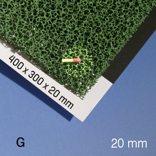 PLANT FOAM SHEET, M=10 PPI GREEN / 10 PPI / 300 x 400 x 20 MM