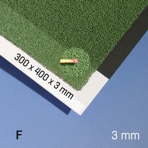 PLANT FOAM SHEETS, M=30 PPI GREEN / 30 PPI / 300 x 400 x 3 MM