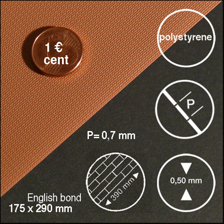 BRICKWORK, ENGLISH BOND, M=1:200 RED / 1:200 / 175 x 290 x 0.5 MM