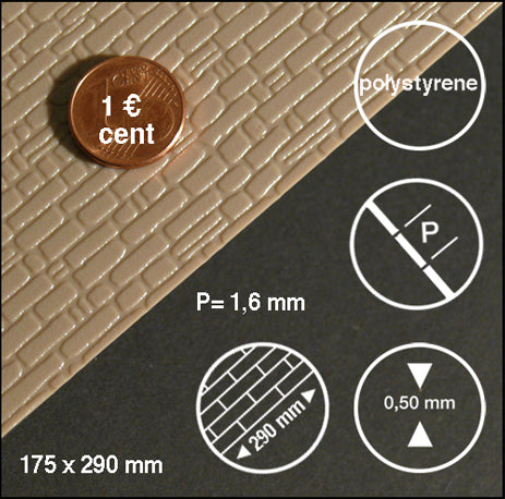 BRICKWORK, M=1:100 RED / 1:100 / 175 x 290 x 0.5 MM