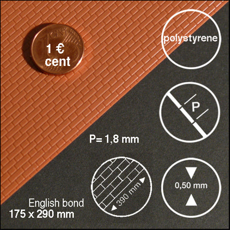 BRICKWORK, M=1:50 RED / 1:50 / 175 x 290 x 0.5 MM