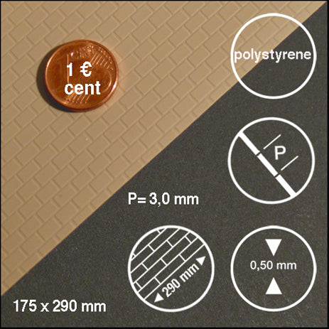 SLATES (FOR WALL OR FLOOR), M=1:25 LIGHT GREY / 1:25 / 175 x 290 x 0.5 MM