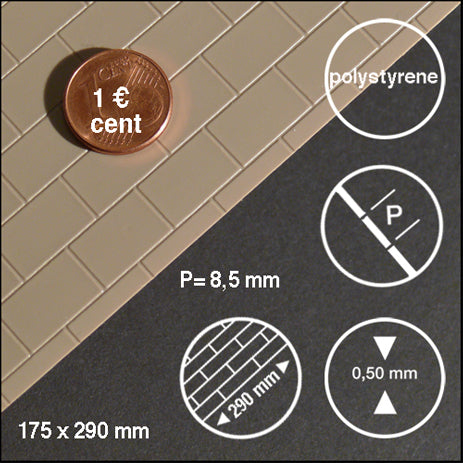 SLATES (FOR WALL OR FLOOR), M=1:25 LIGHT GREY / 1:25 / 175 x 290 x 0.5 MM