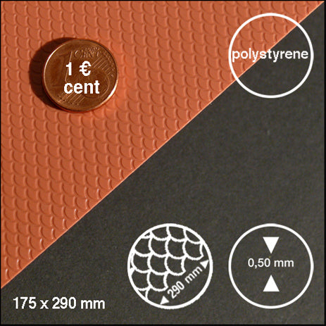 SLATES (FOR WALL OR FLOOR), M=1:100 RED / 1:100 / 175 x 290 x 0.5 MM