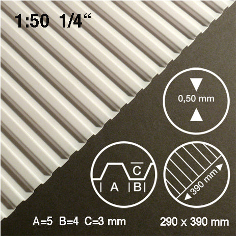 METAL SIDING, M=1:50 WHITE / 1:50 / 290 x 390 x 0.5 MM
