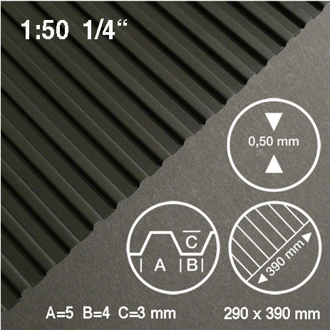 METAL SIDING, M=1:50 BLACK / 1:50 / 290 x 390 x 0.5 MM
