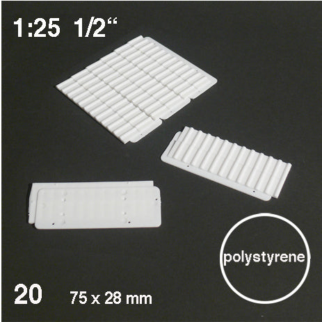 ROOF TILE SHEET, M=1:25 WHITE / 1:25 / 28 x 75 x 0.5 MM