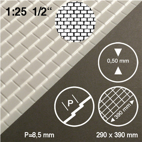 ROOF TILE / SLATES SHEET, M=1:25 WHITE / 1:25 / 290 x 390 x 0.5 MM