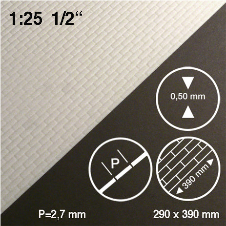 BRICKWORK, M=1:25 WHITE / 1:25 / 290 x 390 x 0.5 MM