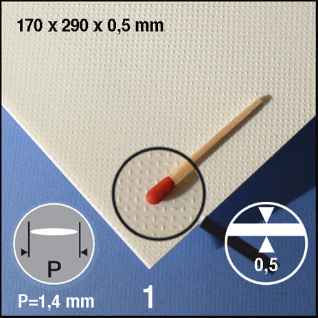STYRENE BULB PLATE, D = 1,4 MM WHITE / N/A / 290 x 390 x 0.5 MM