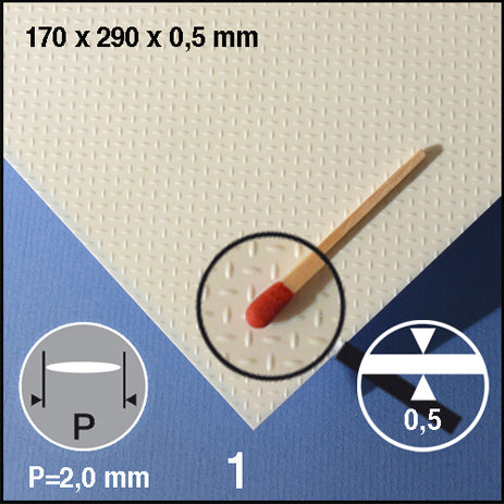 STYRENE BULB PLATE, D = 2,0 MM WHITE / N/A / 290 x 390 x 0.5 MM
