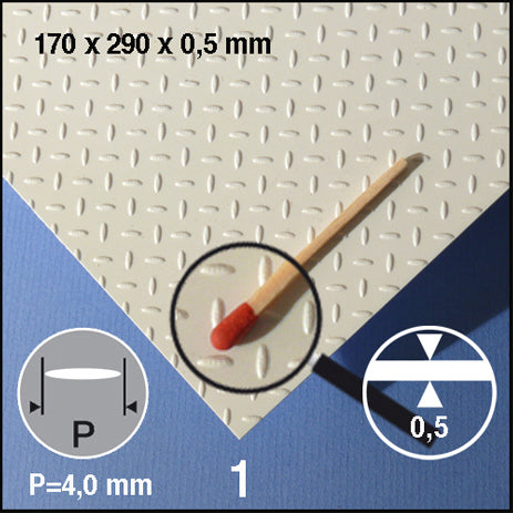 STYRENE BULB PLATE, D = 4,0 MM WHITE / N/A / 290 x 390 x 0.5 MM