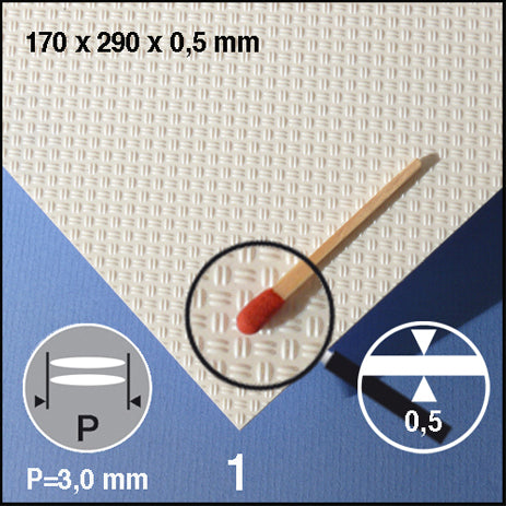 STYRENE BULB PLATE, D = 3,0 MM WHITE / N/A / 290 x 390 x 0.5 MM