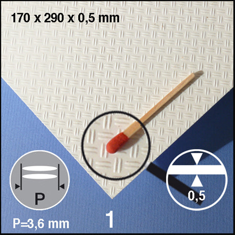 STYRENE BULB PLATE, D = 3,6 MM WHITE / N/A / 290 x 390 x 0.5 MM