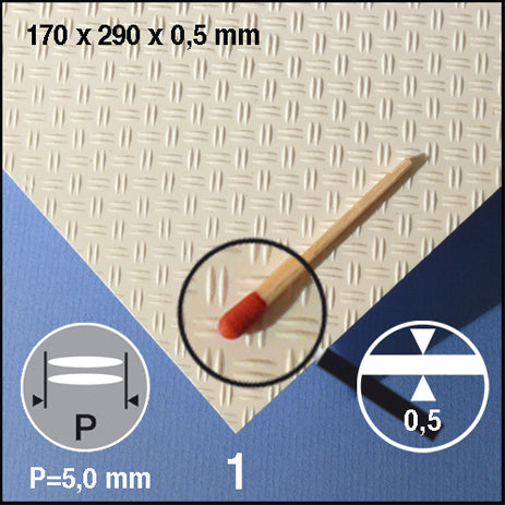 STYRENE BULB PLATE, D = 5,0 MM WHITE / N/A / 290 x 390 x 0.5 MM