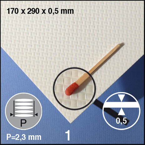 STYRENE BULB PLATE, D = 2,3 MM WHITE / N/A / 290 x 390 x 0.5 MM