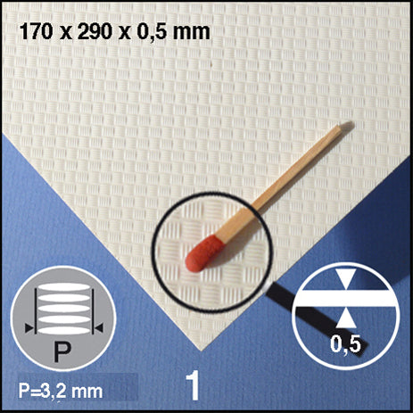 STYRENE BULB PLATE, D = 3,2 MM WHITE / N/A / 290 x 390 x 0.5 MM