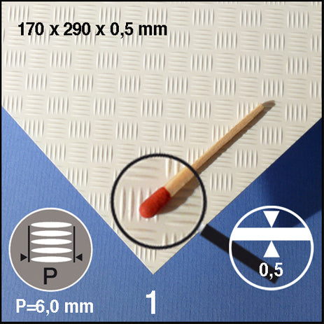 STYRENE BULB PLATE, D = 6,0 MM WHITE / N/A / 290 x 390 x 0.5 MM