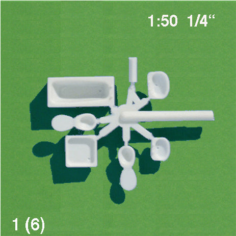 SET OF BATHROOM APPLIANCES, M=1:50 WHITE / 1:50 / N/A