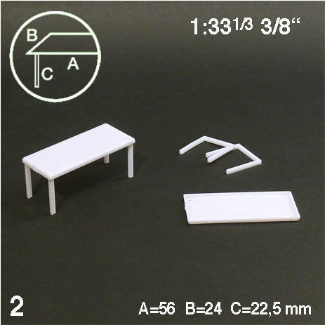 TABLES, M=1:33 WHITE / 1:33 / 56 x 24 MM