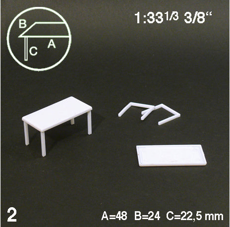 TABLES, M=1:33 WHITE / 1:33 / 48 x 24 MM