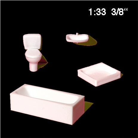 SET OF BATHROOM APPLIANCES, M=1:33 WHITE / 1:33 / N/A