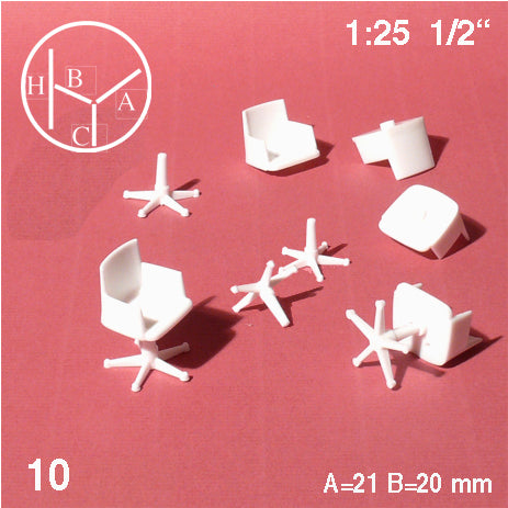 SWIVEL CHAIRS w/ ARM RESTS, M=1:25 WHITE / 1:25 / N/A