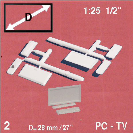 COMPUTER SCREEN w/KEYBOARD, M=1:25 WHITE / 1:25 / N/A